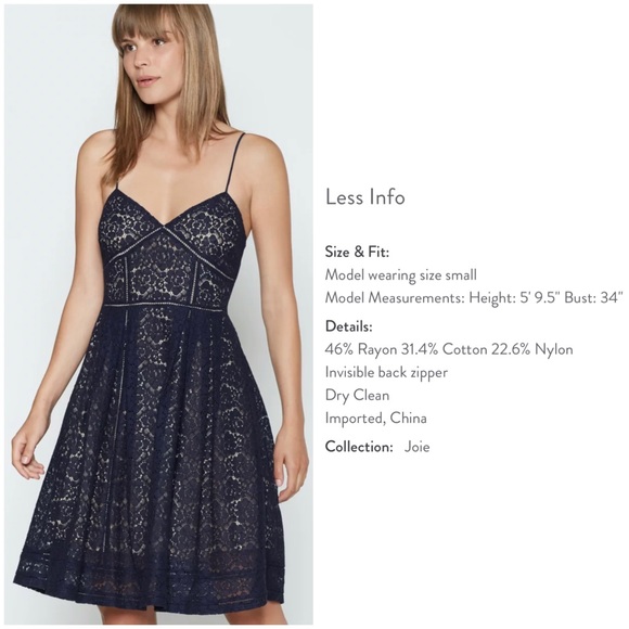 NWT Joie Blue Lace Solandra Dress - Picture 2 of 12